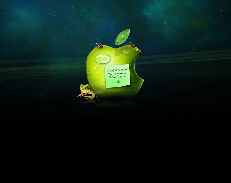 night, think different, fruit, green, think greener, 2K, communication, think green, green color, indoors, paper, still life, single object, think apple