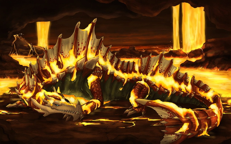 Monster Hunter, fantasy art, tranquility, rock, indoors, travel destinations, solid, day, no people, heat - temperature, fire, flame, nature, fish, video games