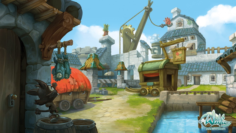Astrub (Wakfu), artwork, video games, 1080P, Bow Meow (Wakfu), digital art, Ankama, wakfu