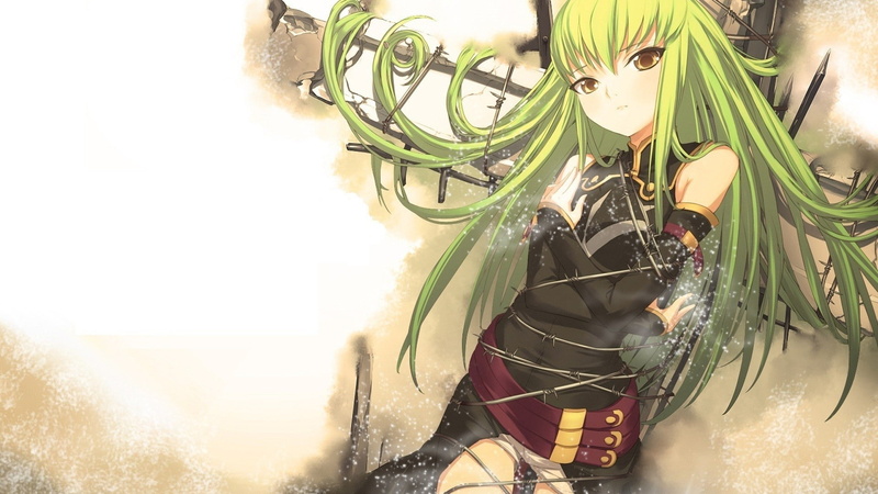 artwork, green hair, anime girls, 1080P, C.C., fantasy girl, anime, Code Geass