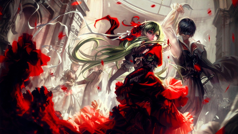fantasy girl, Kagamine Rin, Kagamine Len, anime girls, anime, Hatsune Miku, fantasy art, Code Geass, C.C., green hair, 2K, Kaito, Vocaloid