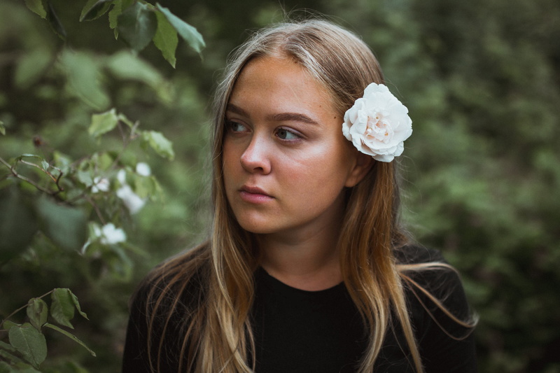 bush, headshot, young adult, beautiful woman, sideways, flowering plant, teenager, photography, plant, adolescence, outdoors, beauty, shallow, girls, girl