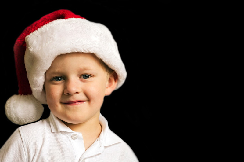studio shot, people, santa hat, santa, look, offspring, boy, small, gifts, polo, friends, happiness, indoors, child, hat, cap, kid, cute, desire, holiday