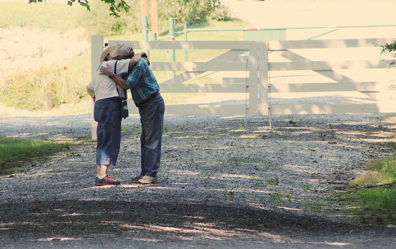 man, outdoors, 5K, males, plant, landscape, full length, togetherness, road, daylight, fence, two people, hug, day, grass, adult, nature, architecture