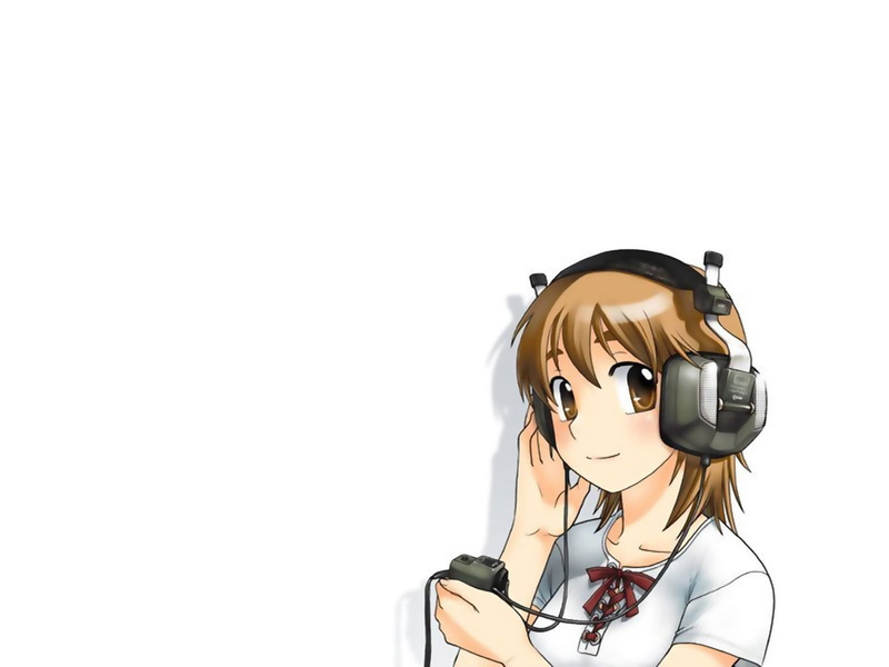 entertainment, listening, happiness, digital, white background, joy, child, backgrounds, beautiful woman, teenager, girl, one Person, young women, anime