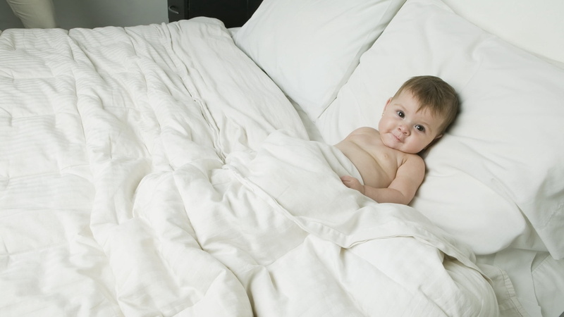 relaxation, 1080P, baby, textile, domestic room, sleeping, happiness, pillow, comfortable, cheerful, morning, bedroom, looking, bed, small, white, caucasian Ethnicity