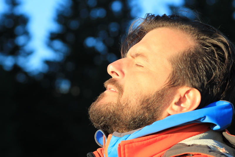 body part, adult, lode, ziano di fiemme, one person, man at the sun, real people, men, facial hair, human body part, nature, worship, males, mid adult