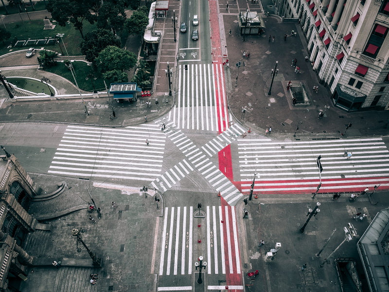 vehicle, centro, symbol, day, photography, spark, car, centrodesaopaulo, no people, building, marking, pedestrians, high angle view, crossing, travel, photo