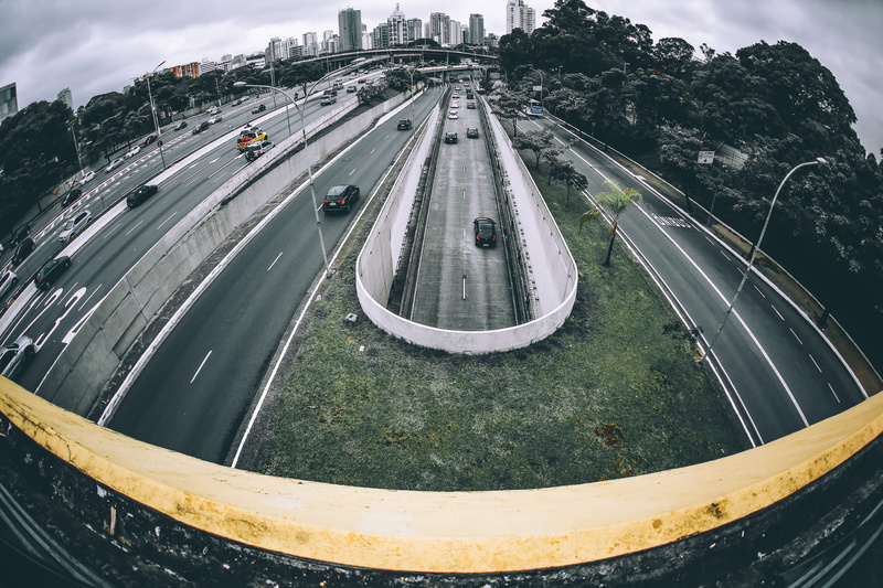 aerial view, curvy road, asphalt, landscape, architecture, built structure, on the move, transportation, travel, curve, motion, way, scenery, street view