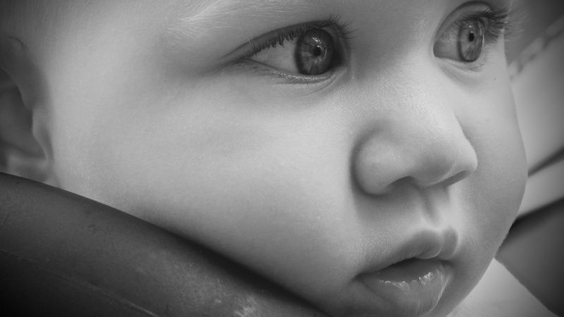 s, beauty, baby, 4K, human Eye, emotion, offspring, girls, small, headshot, smiling, lifestyle, black And White, bw, eyelashes, indoors, people, innocence