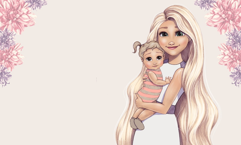 art, Princess, Princesses, mood., flowers, Disney, 1080P, baby