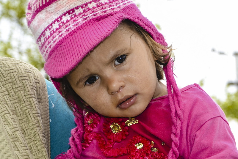 top, wearing, clothing, crying child, knit, pink, looking at camera, purple, cute, baby, women, sweet, tired, slimy, in tears, child, look, hat, knit hat
