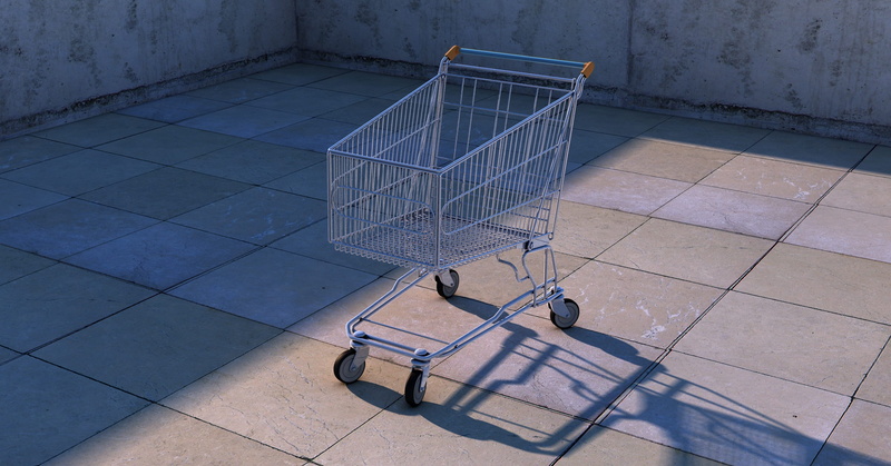 absence, sunlight, tile, inside, consumerism, architecture, focus on shadow, day, tiled floor, shadow, flooring, room, outdoors, push cart, footpath, no people