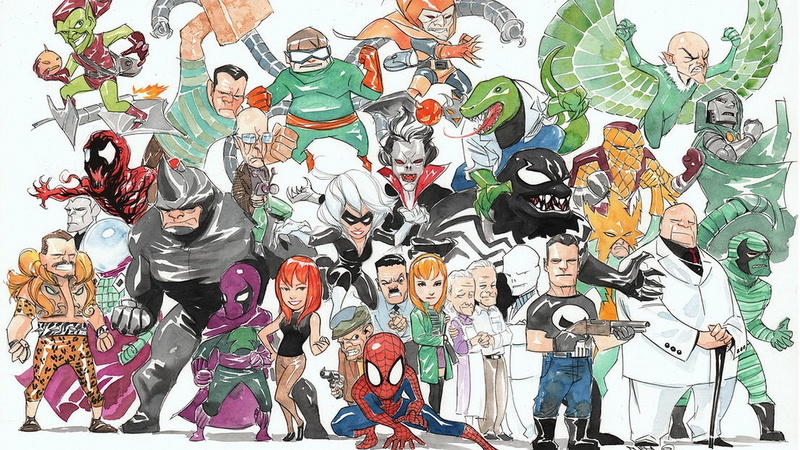 Spider-Man, 1080P, Comics, Punisher, Green Goblin, Rhino (Marvel Comics), Collage, Carnage (Marvel Comics)