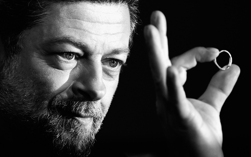 4K, beard, actor backgrounds, download 3840x2400 andy serkis, face, andy serkis, ring, Bw