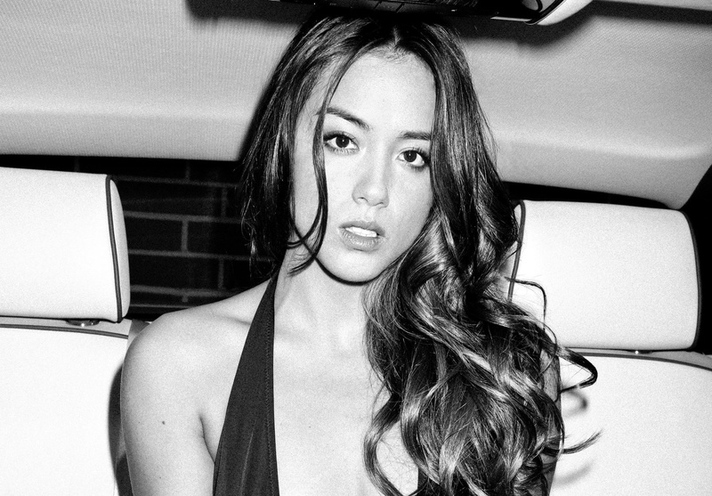 Actress, Chloe Bennet, Black and White, Monochrome, Actresses, 1080P