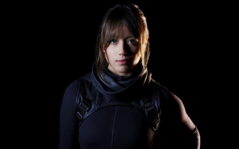 clothing, black background, indoors, black color, Chloe Bennet, hairstyle, standing, cut out, young women, copy space, front view, young adult, portrait