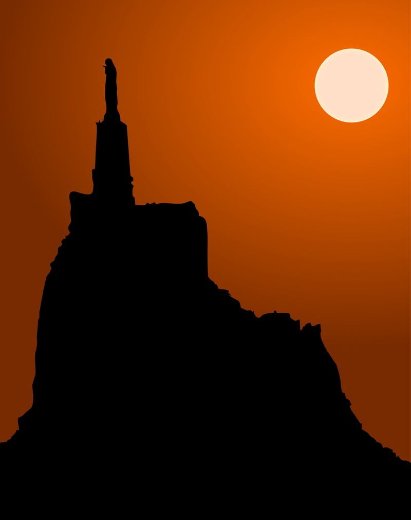 large, church, cross, statue, minimalist, architecture, scenics - nature, spirituality, sunrise, exotic, beauty in nature, nature, holy, silhouette, rock