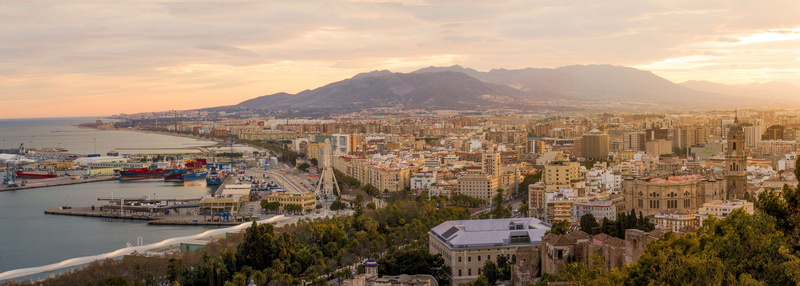 town, high angle view, house, europe, sunrise, hill, cityscape, morning, sunset, evening, coastal, landscape, urban skyline, spain, panoramic, skyscraper