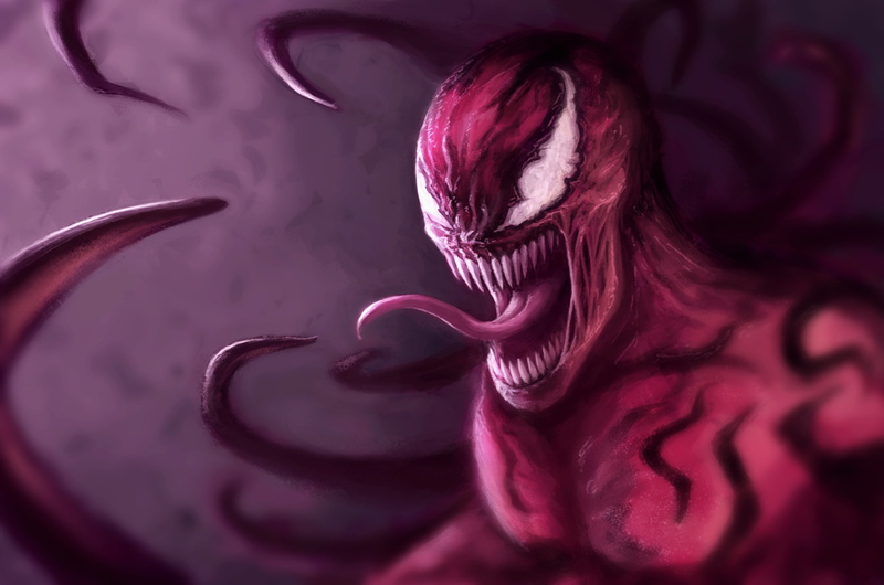 art, 2K, carnage, parasite, fangs, Cletus Kasady, Spider-Man, Marvel Comics