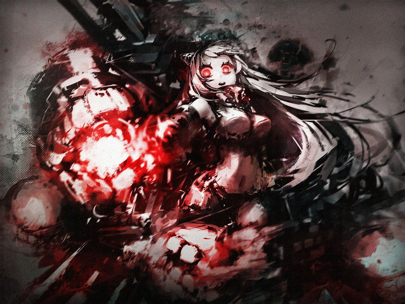 kantai, airfield, hime, red, white, 720P, eyes, collection, hair, doku, kinoko