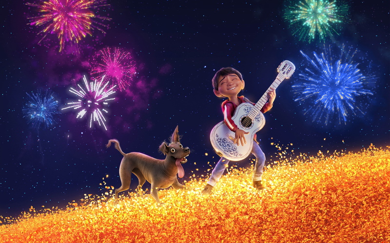 Coco (Movie), Miguel Rivera, 4K, Coco, Movie, Dante (Coco), Fireworks