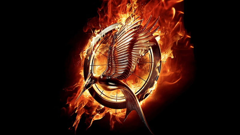 light - natural phenomenon, motion, flame, fire, black background, the hunger games: catching fire, Movies, orange color, no people, heat - temperature