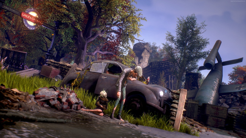 built structure, sky, plant, history, tree, E3 2018, screenshot, outdoors, damaged, no people, solid, building exterior, We Happy Few, the past, 4K, 4K