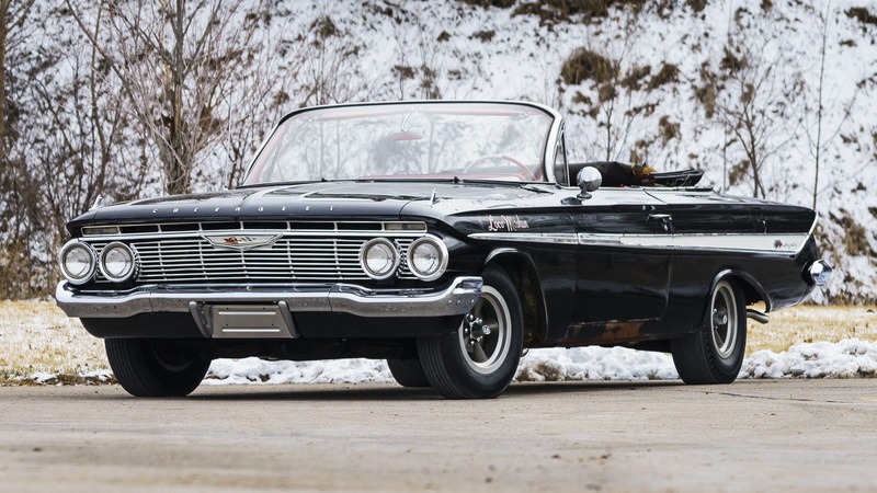 chevrolet, impala, 720P, (ss), 1961, black, cars, convertible