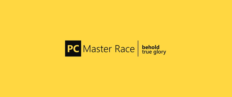 western script, communication, close-up, yellow background, message, capital letter, black color, 2K, guidance, studio shot, information, text, PC Master  Race