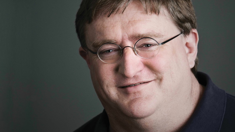 gabe newell, indoors, looking at camera, studio shot, smiling, men, 1080P, human face, body part, mature men, males, human body part, front view, contemplation