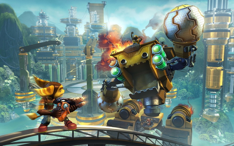 art and craft, male likeness, glass - material, amusement park, outdoors, human representation, animal wildlife, digital, toy, Ratchet and Clank