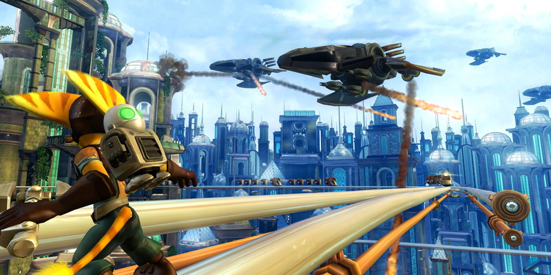 built structure, video games, 4K, Ratchet And Clank Future: Tools Of Destruction, city, nature, street, Ratchet And Clank, screenshots, day, modern, architecture