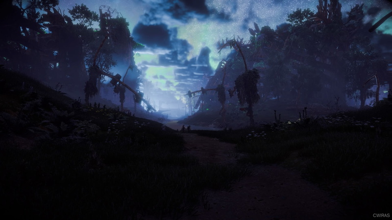 PlayStation, 4Gamers, dark, land, plant, outdoors, horizon zero dawn , beauty in nature, games art, 1080P, scenics - nature, tree, screen shot, no people