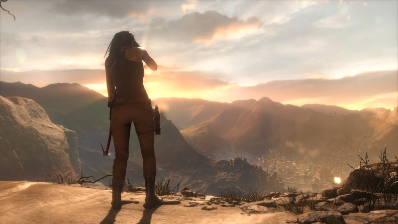 mountain, one person, sky, tranquility, Tomb Raider, mountain range, standing, nature, 1080P, tranquil scene, cloud - sky, real people, Lara Croft, adult
