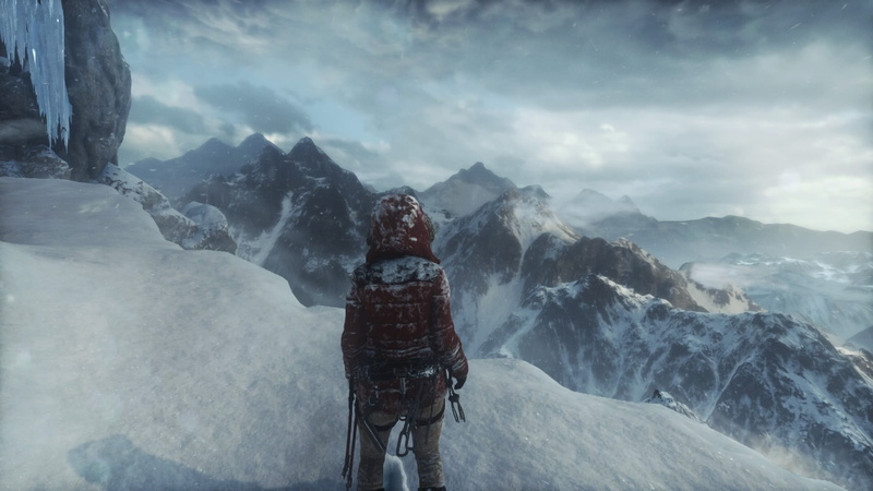 Lara Croft, cold temperature, outdoors, Tomb Raider, winter, 1080P, person, standing, snow, non-urban scene, hiking, warm clothing, cloud - sky, mountain range