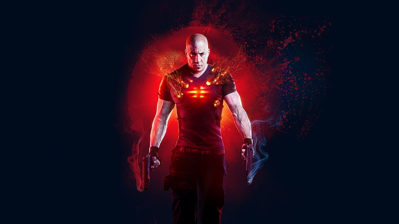 Vin Diesel, 1080P, Bloodshot, dark background
