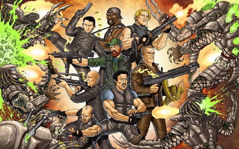 sylvester, rifles, assault, expendables, blood, dark, movies, predators, sci fi, weapons, 1080P, jason, staten, guns, aliens, stallone, battle