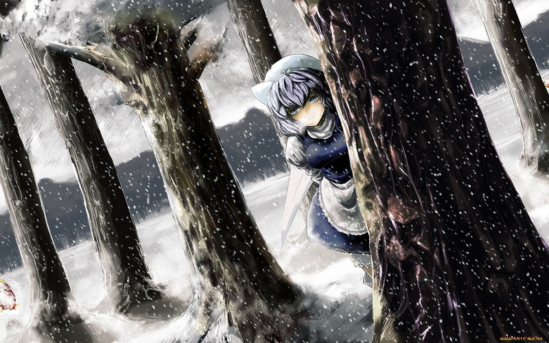 trees, touhou, snow, 720P, whiterock, hats, letty, video, girls, games, forests, anime
