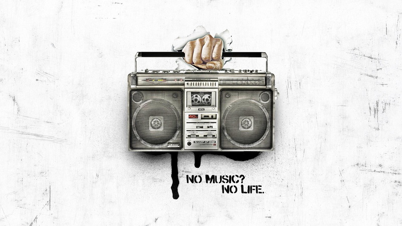 tape recorder, digital art, hands, white, life, artwork, typography, 1080P, music