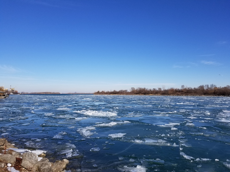 winter, grosse ile, lake, outdoors, beauty in nature, copy space, scenics - nature, blue, tranquil scene, tranquility, detroit, basf waterfront park, ice
