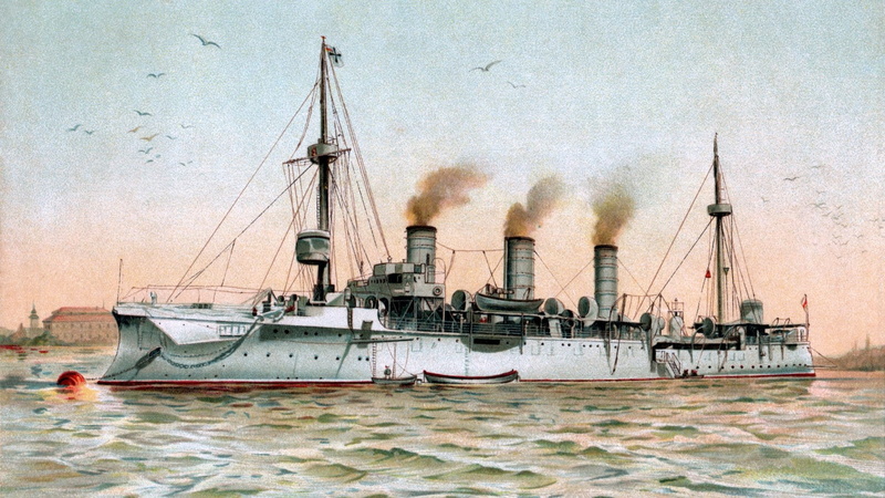 Warships, 1080P, German Navy, Warship, Cruiser, SMS Gefion