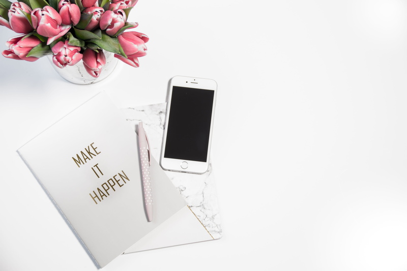 plant, table, beauty in nature, white background, notebook, near, mobile phone, message, no people, technology, bouquet, wireless technology, flowers, tulip