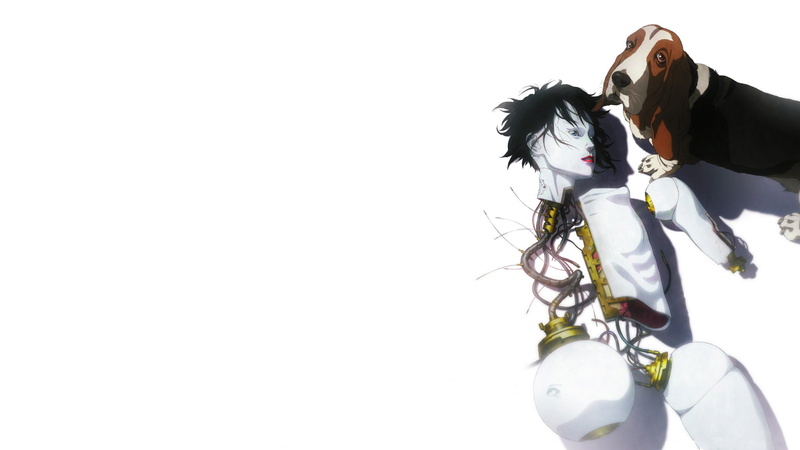 shell, robot, 1080P, cyborg, anime, innocence, dog, white, ghost