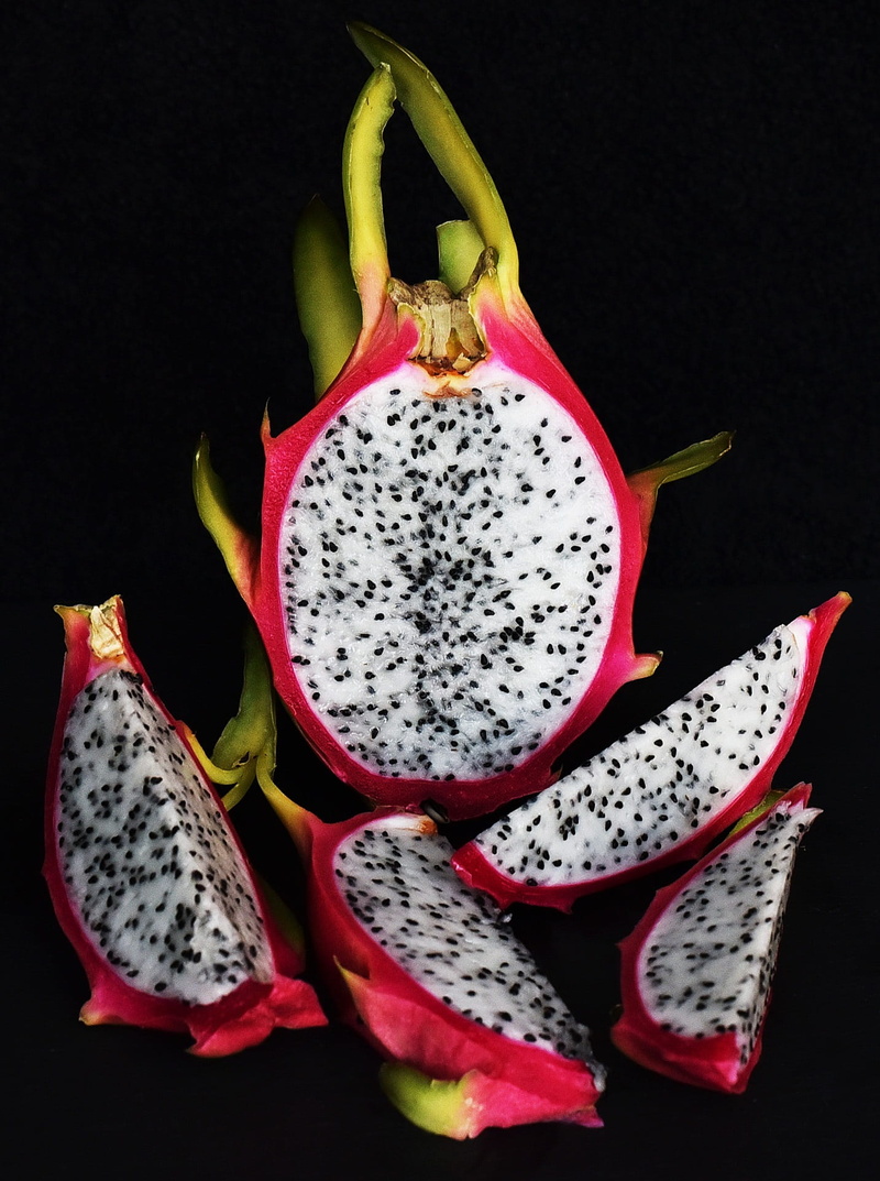 pitaya, food, wellbeing, food and drink, still life, spotted, health, ripe, indoors, exotic fruit, banana, pink color, healthy eating, close-up, table