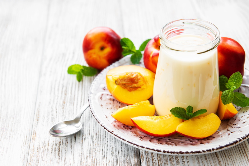 Food, 5K, Nectarine, Yogurt, Still Life, Fruit