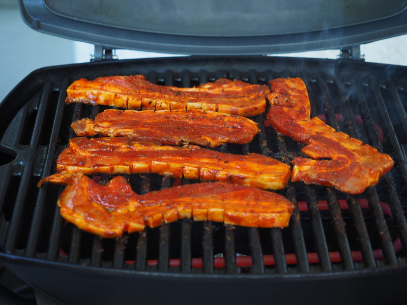 food and drink, orange color, barbecue grill, pork steak, close-up, Grill, charcoal grill, Belly, grilled, preparing food, heat - temperature, raw, marinated