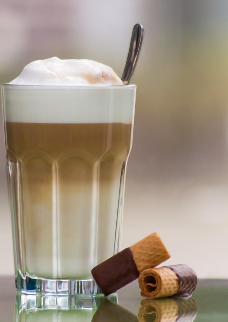 table, no people, food, household equipment, close-up, drink, indulgence, latte macchiato, coffee, drinking glass, milkshake, chocolate, refreshment, snack