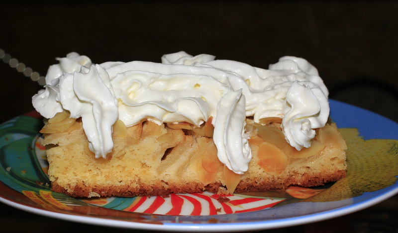 cake, black background, apple pie, 4K, baked, still life, sweet food, piece of cake, temptation, whipped cream, freshness, close-up, fruit, serving size