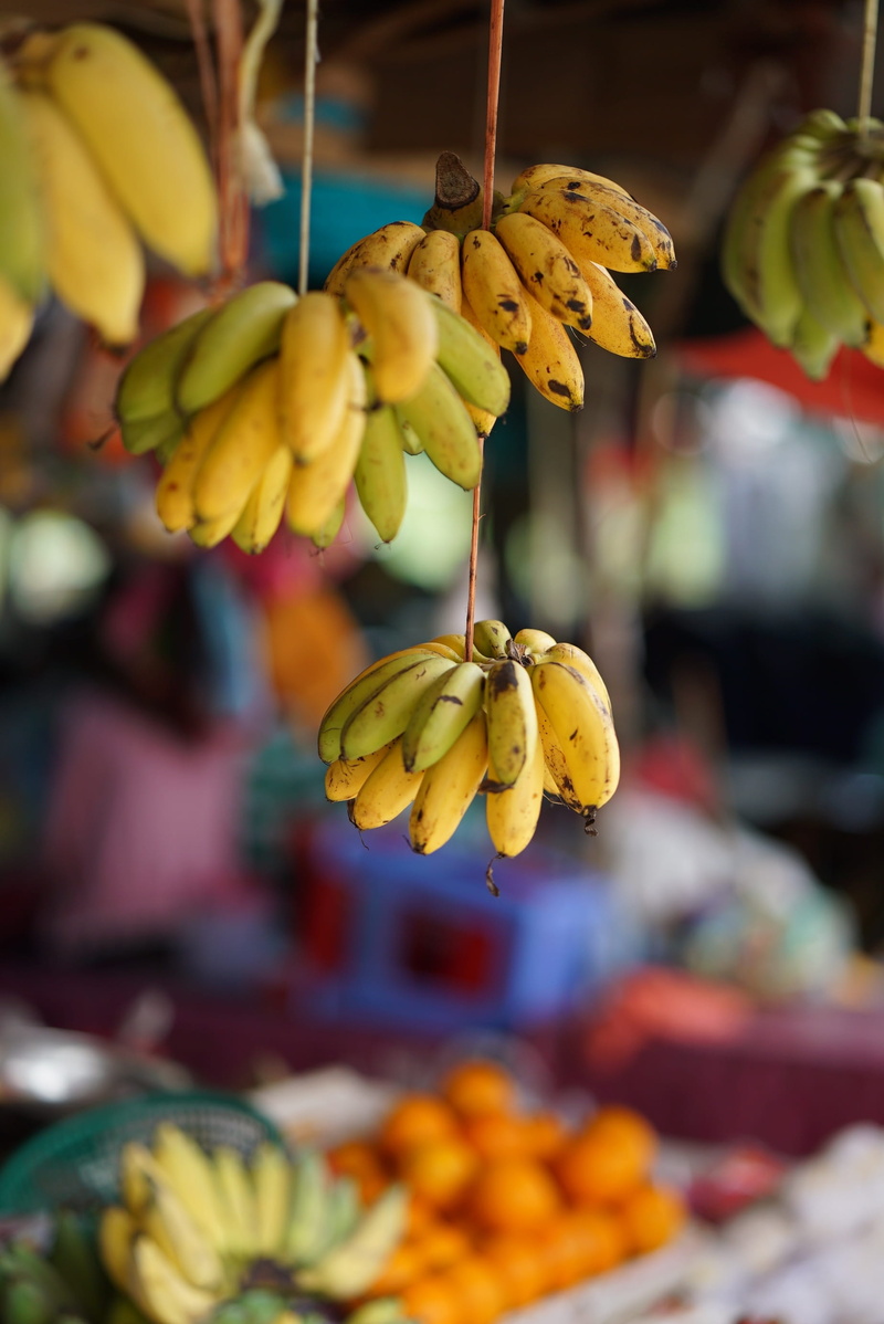 ripe, delicious, 2K, focus on foreground, flower head, frisch, flower, no people, Healthy, supermarket, myanmar, exotic, fruits, Yellow, selling, store